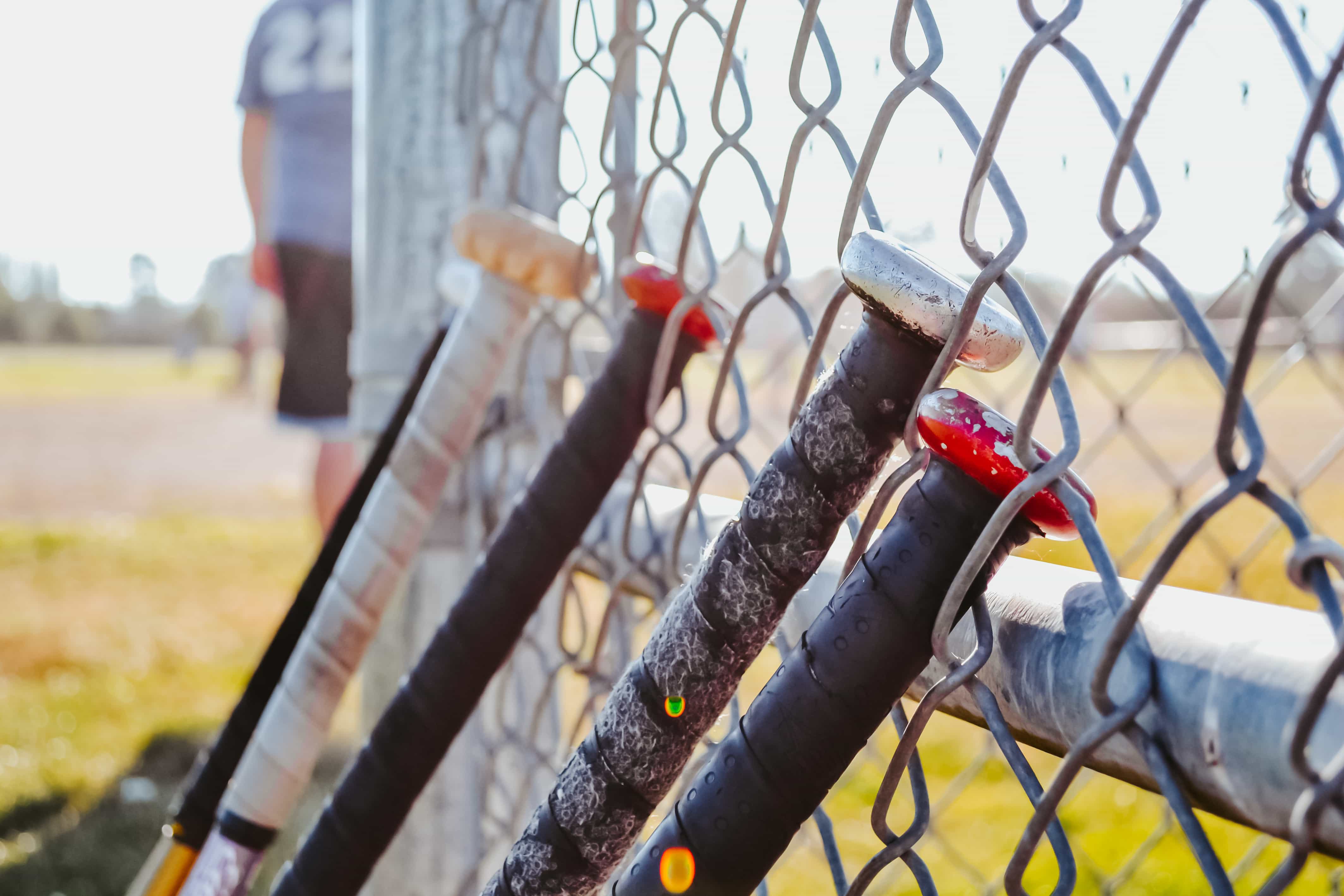 Softball bats ready for practice